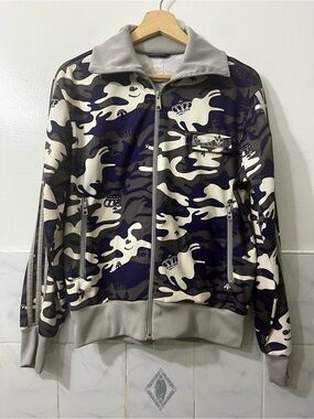 Vintage Y2K 2004 Missy Elliott x Adidas Purple Camo Full Zip Track L Jacket RARE